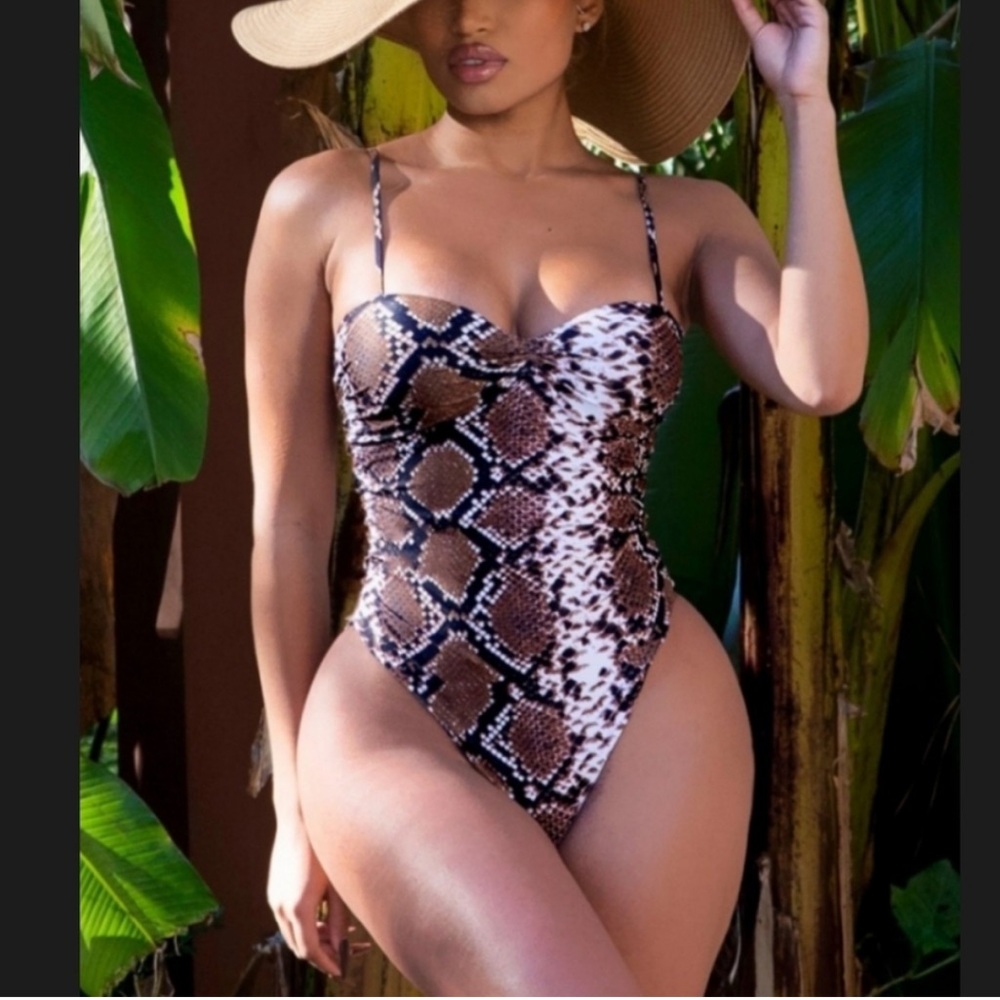 Matte Collection Snake One Piece Swimsuit